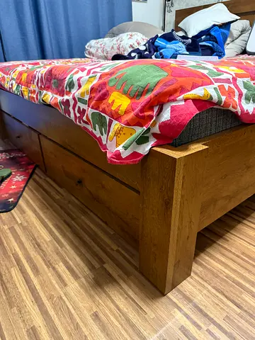 Pan emirates Solid wood double bed frame with storage drawers - good condition