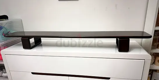 Wooden Twist Walnut Monitor Stand - Modern Desktop Riser