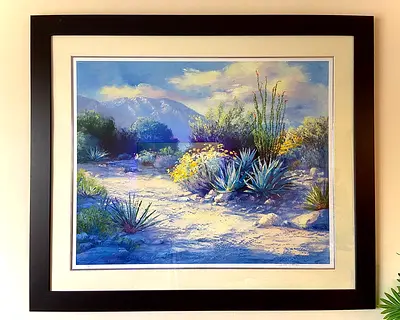 Original Framed 51" x 44" Desert Painting for sale
