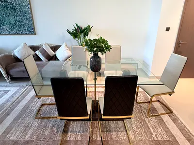 Luxury glass Dining table set ready to sell