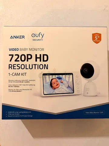 Eufy 720P HD Video Baby Monitor (5" Screen, Night Vision, 2-Way Audio)