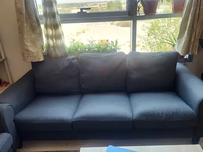 6-seater grey fabric sofa in good condition