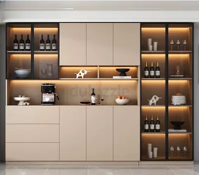 Modern Minimalist Kitchen Cabinet and Display Unit