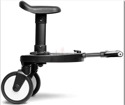 Stroller Ride-On Board with Removable Saddle — Universal Attach & Foldable