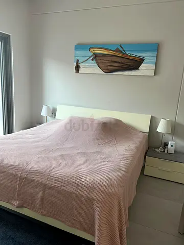 Double bed with headboard and two bedside tables - good condition
