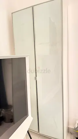 White two-door wardrobe
