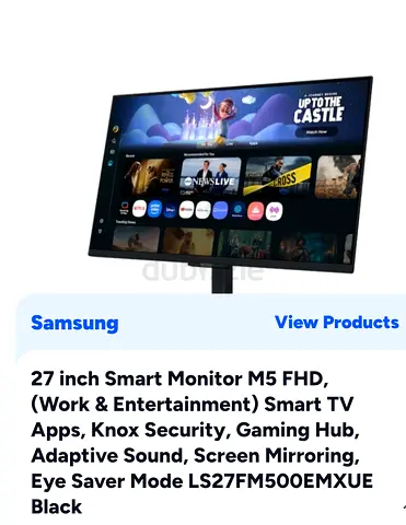 Samsung 27 inch Smart Monitor M5 FHD (LS27FM500EMXUE)