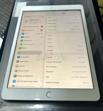 iPad (8th gen) 128GB Wi‑Fi + Cellular -Tested A+ like new