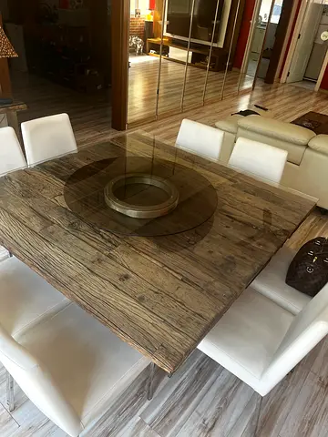Marina Railway Wood Converted 8 Seater Dining Table