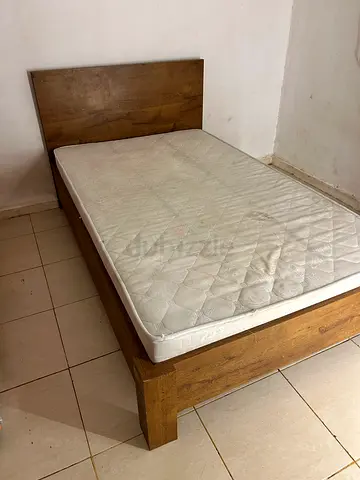 Wooden Bed Frame + Mattress