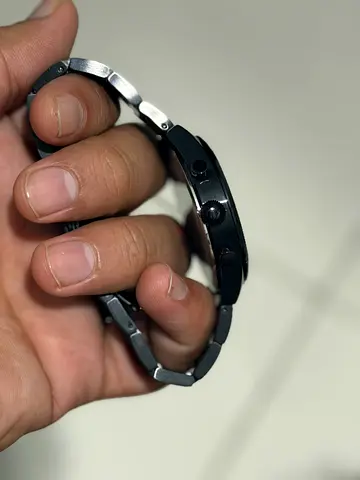 Men's Chronograph Watch with Black Metal Link Bracelet