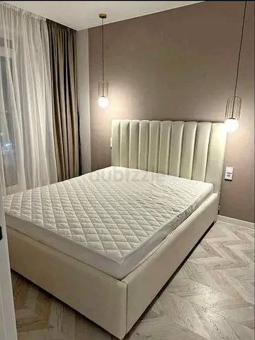 Upholstered King Size Bed Frame with Headboard - Light Beige