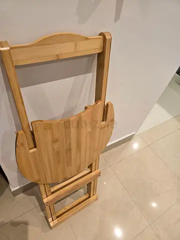 Set of 2 Foldable Bamboo Dining Chairs - Compact & Lightweight