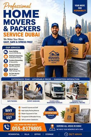 Professional Home Movers & Packers Service Dubai - Flyer