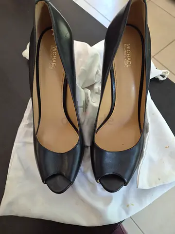 Michael Kors Black Peep Toe Heels