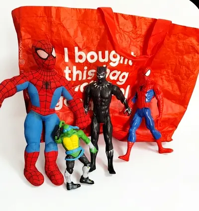 Pack of Marvel/Action Hero Figures and Plush Toys - Used Set