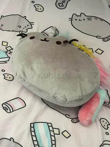 Grey Pusheen Vintage Unicorn Plush Cushion - Soft Stuffed Toy