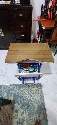 Small wooden study desk with storage — good condition