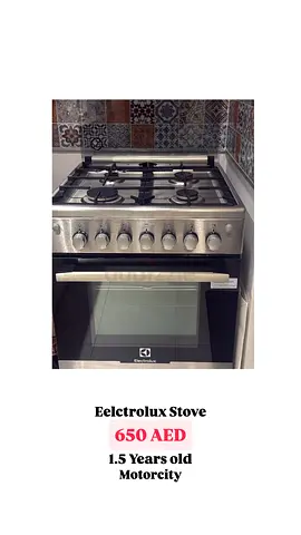 Electrolux 4-Burner Gas Stove & Oven – Clean, Excellent Condition – AED 650