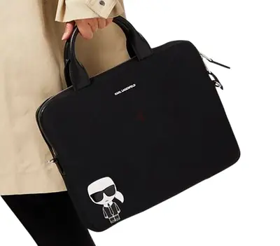 Karl Lagerfeld black laptop briefcase with handle - excellent condition