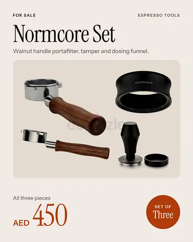 Normcore Walnut Handle Portafilter, Tamper & Dosing Funnel Set - Like New