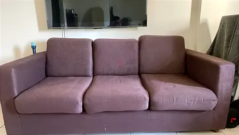 3-Seater Fabric Sofa in Brown - Good Condition