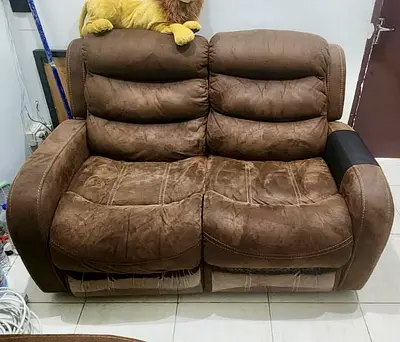 Brown 3+2-Seater Recliner Sofa - Comfortable, Good Condition