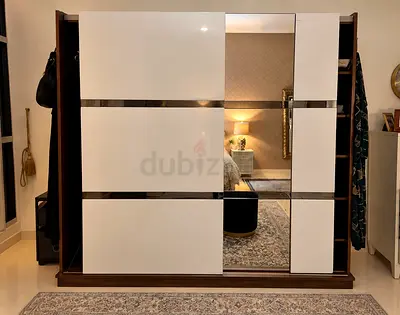 Large Modern Sliding Door Wardrobe with Mirror - Perfect Condition