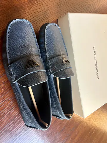 Emporio Armani Men's Leather Moccasin Loafers