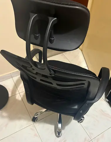 Black Office Chair with Headrest - Good Condition