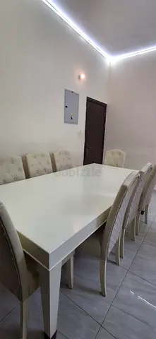 Elegant White Dining Table with 8 Chairs – Like New Condition