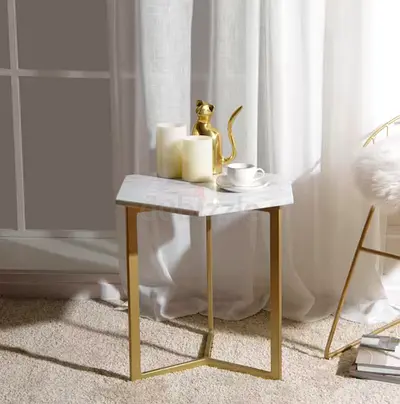 West Elm Marble Hexagon Side Table