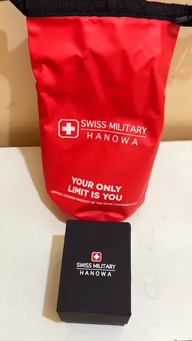 Swiss Military Hanowa Sport Watch with Red Dial and Black Rubber Strap