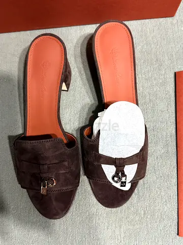 Brown suede mules Loro Piana