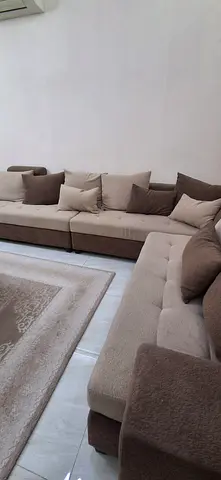 Spacious L-Shape Corner Sofa Set – Beige & Brown