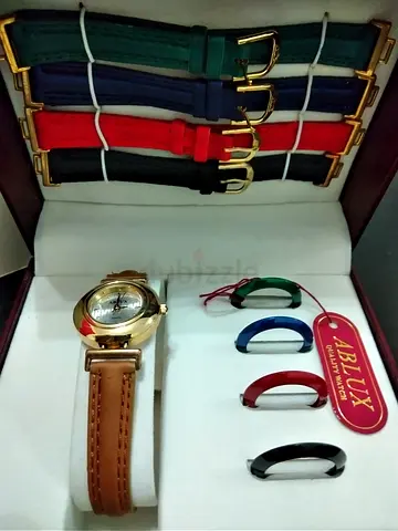 Ablux Women's Watch Gift Set with Interchangeable Straps and 100/- = Bezels