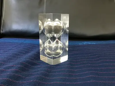 Vintage 1970s Acrylic Hourglass by Pierre Giraudon
