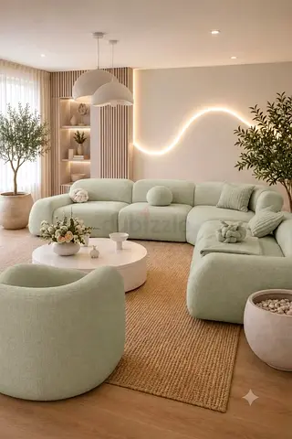 Modern curve cloud modular 3+2+1 sofa set