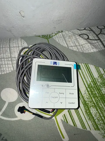 Wall-mounted HVAC thermostat controller with wiring (used)