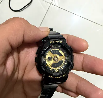 Casio Baby-G BA-110 Black and Gold Sport Watch