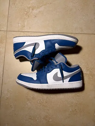 Blue and White Low-Top Sneakers (Used)
