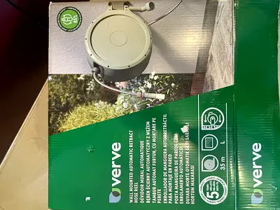 Verve Wall-Mounted Automatic Garden 35m Hose Reel (Unused Box)
