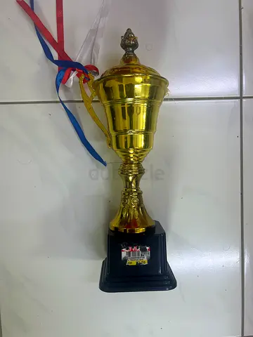 Gold-tone Sports Trophy Cup with Ribbons - Medium Size
