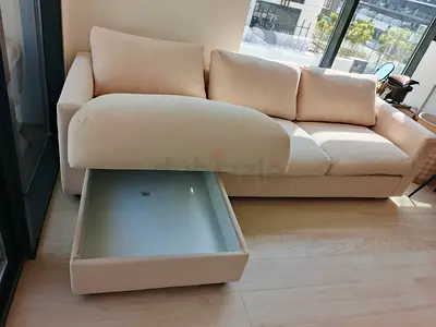 Ikea vimle beige color lshape sofabed with storage space