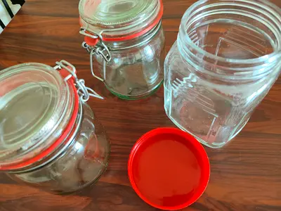 Set of 3 Glass Storage Jars with Lids