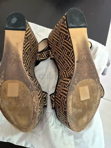 Chloe Woven Platform Wedge Sandals