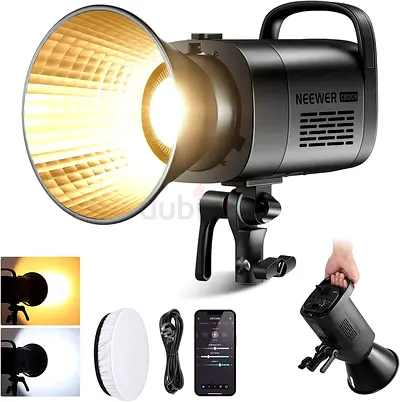 NEEWER CB120B 120W LED Video Light with 2.4G&APP Control COB Bi Color 2700K-6500K 78000lux at 1m