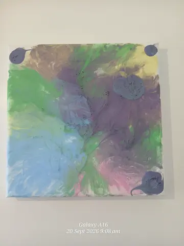 Beautiful Original Abstract Acrylic Canvas Painting – Colorful Fluid Wall Art