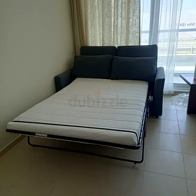 Grey Fabric Convertible Sofa Bed with Mattress vimle