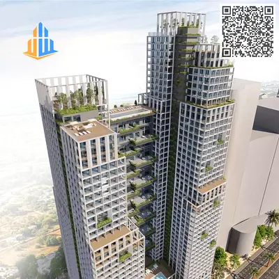 Two-bedroom apartment with a partial sea view for sale in Mujan Tower – Ajman Corniche | Freehold | 5% down payment | Close to Al Zorah Beach and Ajma